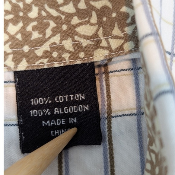 Resistol University Mens Large‎ White Plaid White PearlSnap Shirt Casual Western - Picture 5 of 10